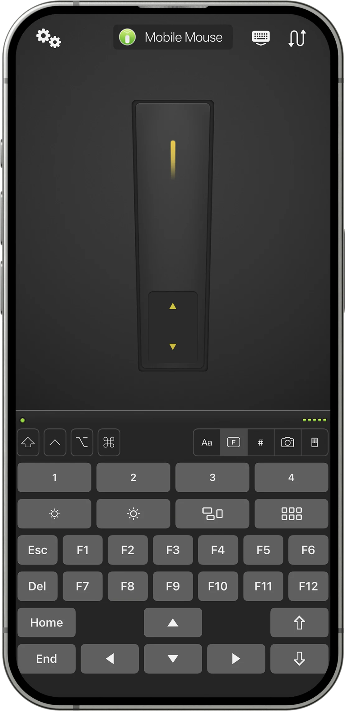 Mobile Mouse air mouse and keyboard controls on iPhone