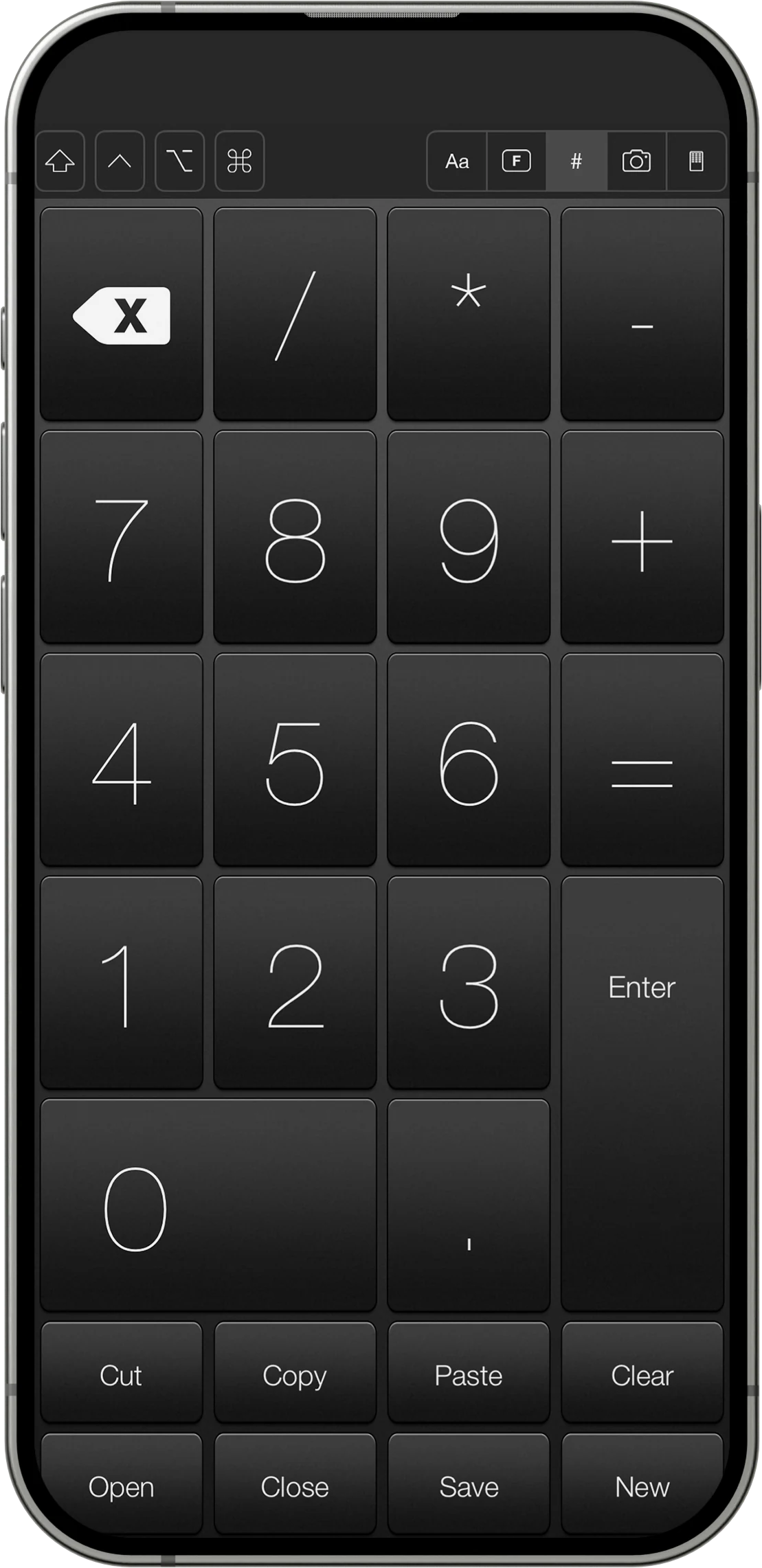Mobile Mouse numeric keypad on iPhone