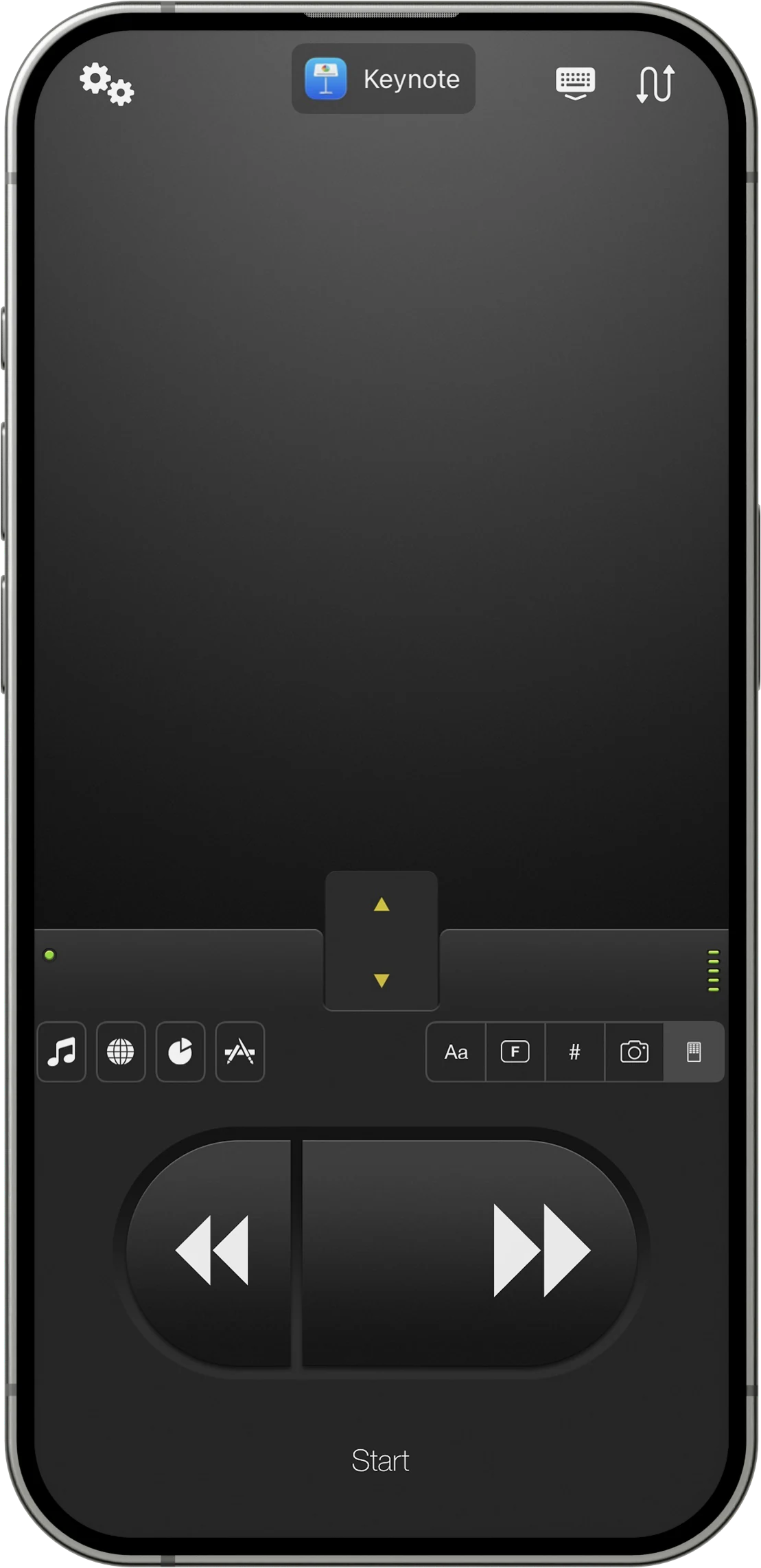 Mobile Mouse Keynote presentation remote on iPhone