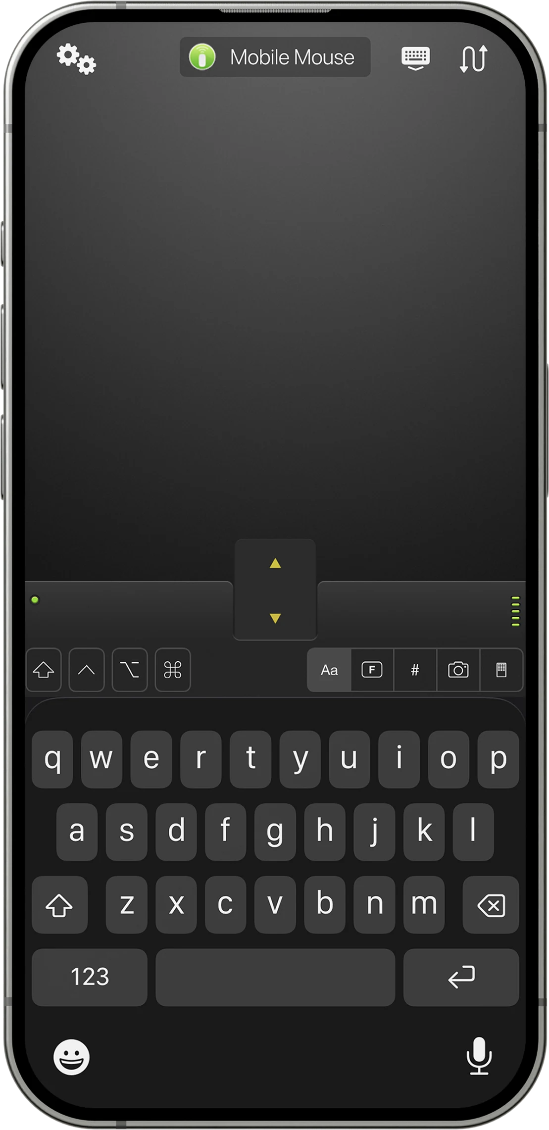 Mobile Mouse multitouch trackpad and keyboard interface on iPhone