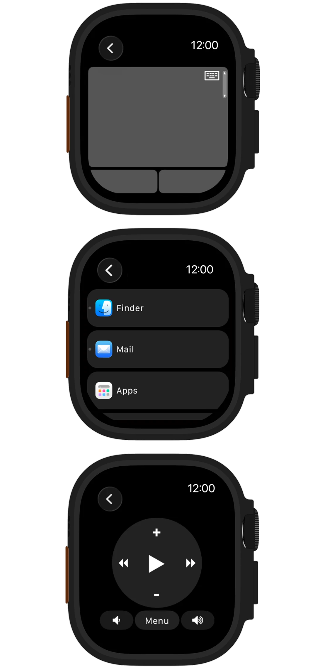 Mobile Mouse trackpad, app switcher, and remote controls on Apple Watch