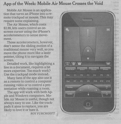 The New York Times Mobile Mouse feature