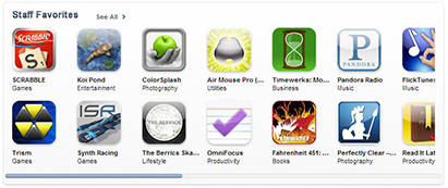Apple Staff Favorites iTunes feature