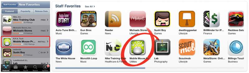 Apple Staff Favorites App Store feature